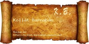Kollát Barnabás névjegykártya